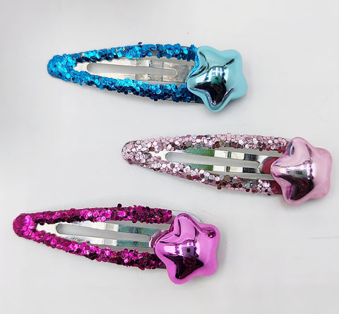 Hana Jewel 12 Pcs Sparkling Dazzle Small Glitter Star-Shaped Tic Tac Hair Clips - Colorful & Stylish Hair Pins for Girls (Multicolor) Hana Jewel 12 Pcs Sparkling Dazzle Small Glitter Star-Shaped Tic Tac Hair Clips - Colorful & Stylish Hair Pins for Girls (Multicolor)