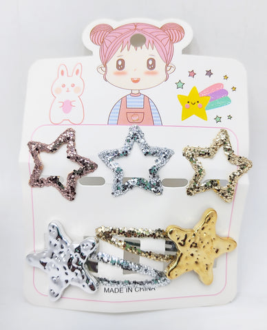 Impression Set of 12 Star-Designed Sequins Embellished Snap Clips - Multicolor, Stylish Hair Accessories for Girls & Women Impression Set of 12 Star-Designed Sequins Embellished Snap Clips - Multicolor, Stylish Hair Accessories for Girls & Women