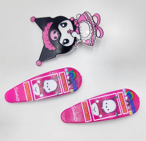 Impression Chocuk Karomi Patterned Snap Buckle Set - 12 Pcs, Stylish and Cute Hair Accessories for Girls & Women Impression Chocuk Karomi Patterned Snap Buckle Set - 12 Pcs, Stylish and Cute Hair Accessories for Girls & Women