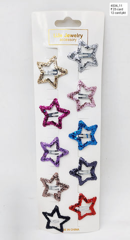 Impression Star Shape Glitter Hair Clips - Multicolor, Pack of 10, Sparkling Hair Accessories for Kids & Girls Impression Star Shape Glitter Hair Clips - Multicolor, Pack of 10, Sparkling Hair Accessories for Kids & Girls
