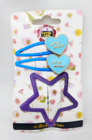 Hana Jewels 12 Pcs Multicolor Heart & Star Button Tic Tac Clips - Matte Finish Hair Accessories for Girls & Women Hana Jewels 12 Pcs Multicolor Heart & Star Button Tic Tac Clips - Matte Finish Hair Accessories for Girls & Women