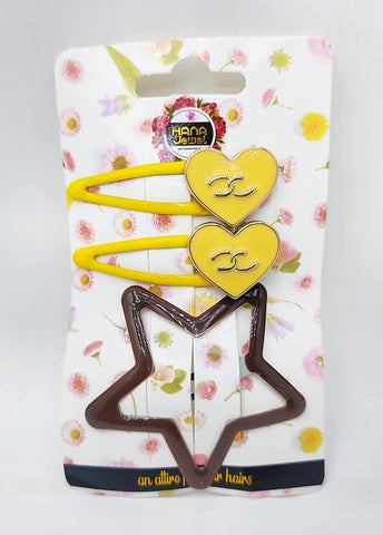 Hana Jewels 12 Pcs Multicolor Heart & Star Button Tic Tac Clips - Matte Finish Hair Accessories for Girls & Women Hana Jewels 12 Pcs Multicolor Heart & Star Button Tic Tac Clips - Matte Finish Hair Accessories for Girls & Women