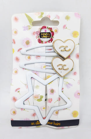 Hana Jewels 12 Pcs Multicolor Heart & Star Button Tic Tac Clips - Matte Finish Hair Accessories for Girls & Women Hana Jewels 12 Pcs Multicolor Heart & Star Button Tic Tac Clips - Matte Finish Hair Accessories for Girls & Women