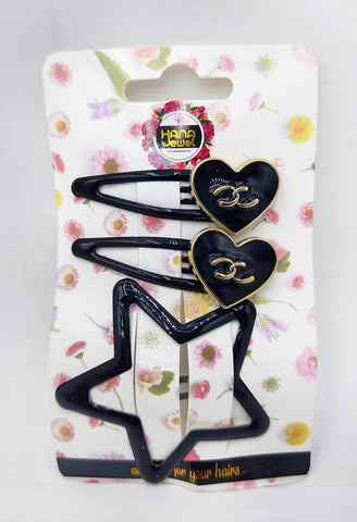 Hana Jewels 12 Pcs Multicolor Heart & Star Button Tic Tac Clips - Matte Finish Hair Accessories for Girls & Women Hana Jewels 12 Pcs Multicolor Heart & Star Button Tic Tac Clips - Matte Finish Hair Accessories for Girls & Women