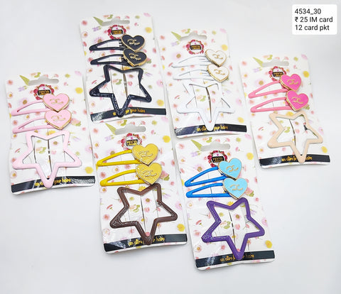 Hana Jewels 12 Pcs Multicolor Heart & Star Button Tic Tac Clips - Matte Finish Hair Accessories for Girls & Women Hana Jewels 12 Pcs Multicolor Heart & Star Button Tic Tac Clips - Matte Finish Hair Accessories for Girls & Women