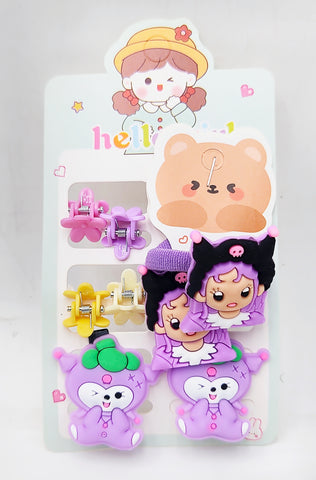 Pack of 12 Pcs Adorable Kuromi Hair Clips Set - Cute Baby Bow Hairpins for Girls, Kids, and Sanrio Fans Pack of 12 Pcs Adorable Kuromi Hair Clips Set - Cute Baby Bow Hairpins for Girls, Kids, and Sanrio Fans