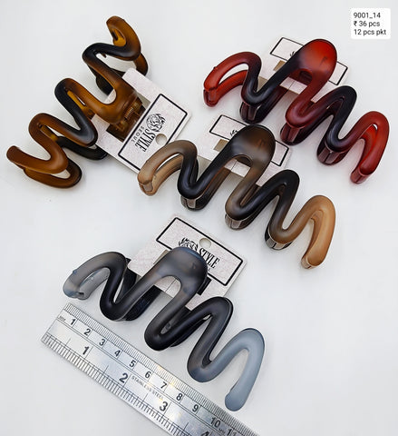 Pack of 12 Pcs Multicolor Wavy Hair Claw Clips - Metal Acetate Claw Clips for Medium to Thick Hair Pack of 12 Pcs Multicolor Wavy Hair Claw Clips - Metal Acetate Claw Clips for Medium to Thick Hair