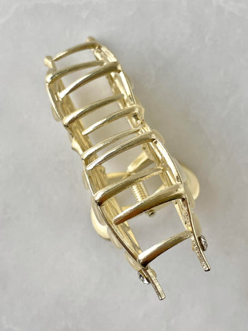 Impression Double leaf metal gold hair claw metal hair clip Impression Double leaf metal gold hair claw metal hair clip