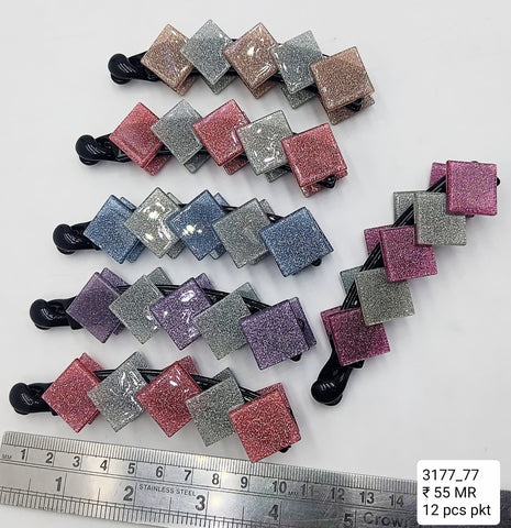 Impression Glitter Design banana clip for girls and womans pack of 12 pc ) Impression Glitter Design banana clip for girls and womans pack of 12 pc )