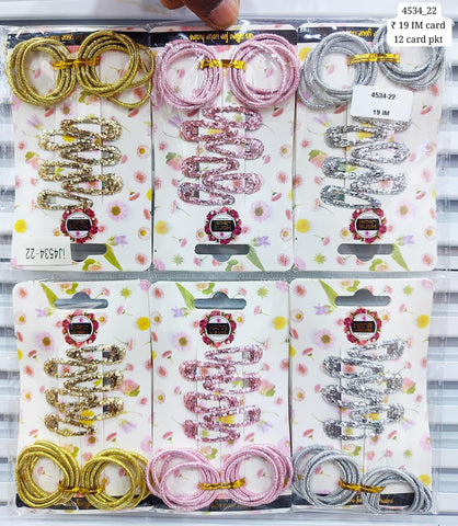 Kids Tic Tac Hair Clip Mix Color with Rubber (12 card Packet) Kids Tic Tac Hair Clip Mix Color with Rubber (12 card Packet)