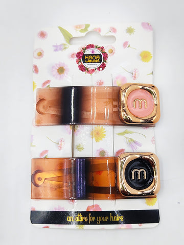 Impression Clip Set - 12 Pcs, Individually Packaged on Floral Cards, Elegant Hair Accessories for Girls & Women