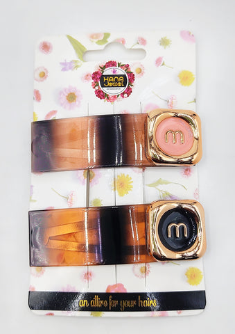 Impression Clip Set - 12 Pcs, Individually Packaged on Floral Cards, Elegant Hair Accessories for Girls & Women