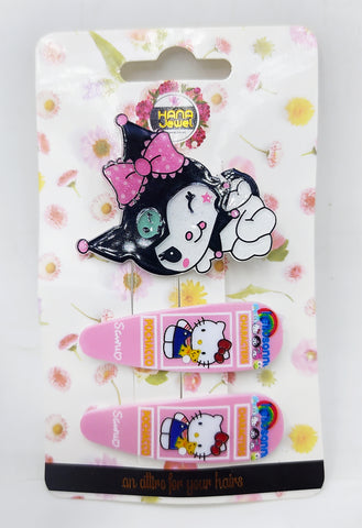 Impression Chocuk Karomi Patterned Snap Buckle Set - 12 Pcs, Stylish and Cute Hair Accessories for Girls & Women