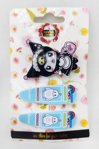 Impression Chocuk Karomi Patterned Snap Buckle Set - 12 Pcs, Stylish and Cute Hair Accessories for Girls & Women