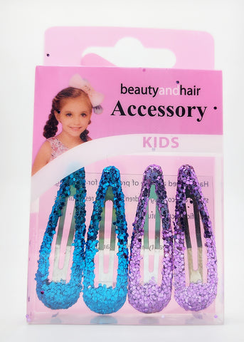 Impression 8 Pcs Small Multicolored Glitter Hair Clips – Stylish Barrettes & Side Pins for Baby Girls & Girls ( Pack Of 12 )