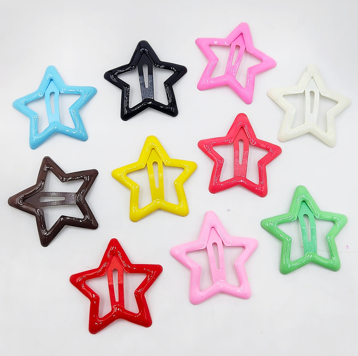 Impression Store 12 Pcs Mix Design Metal Tic Tac Star Hair Clips Set for Kids, Girls & Women