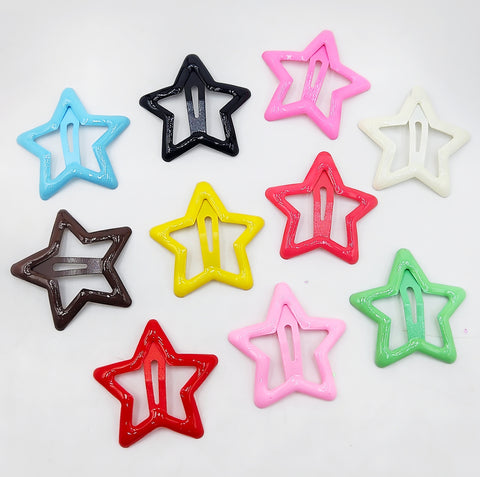 Impression Store 12 Pcs Mix Design Metal Tic Tac Star Hair Clips Set for Kids, Girls & Women