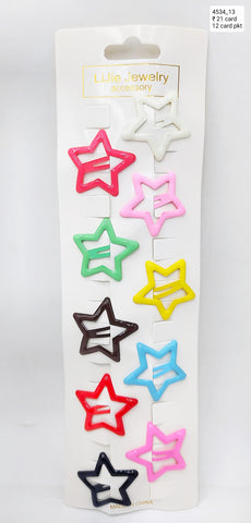 Impression Store 12 Pcs Mix Design Metal Tic Tac Star Hair Clips Set for Kids, Girls & Women