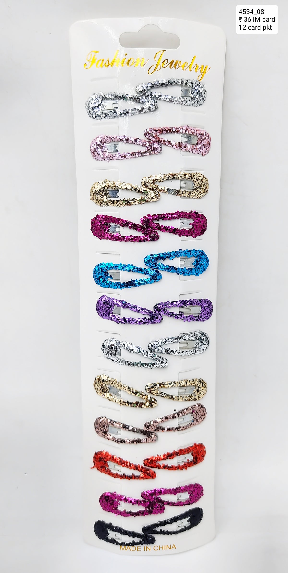 Fashion Jewelry 12 Pcs Dazzling & Shining Multicolor Tic Tac Hair Pins - Stylish Hair Accessories for Girls & Women