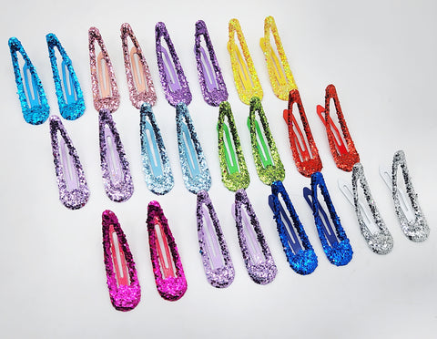 Fashion Jewelry 12 Pcs Dazzling Exquisite Multi Glitter Tic Tac Hair Clips - Sparkling Hair Accessories for Girls & Women