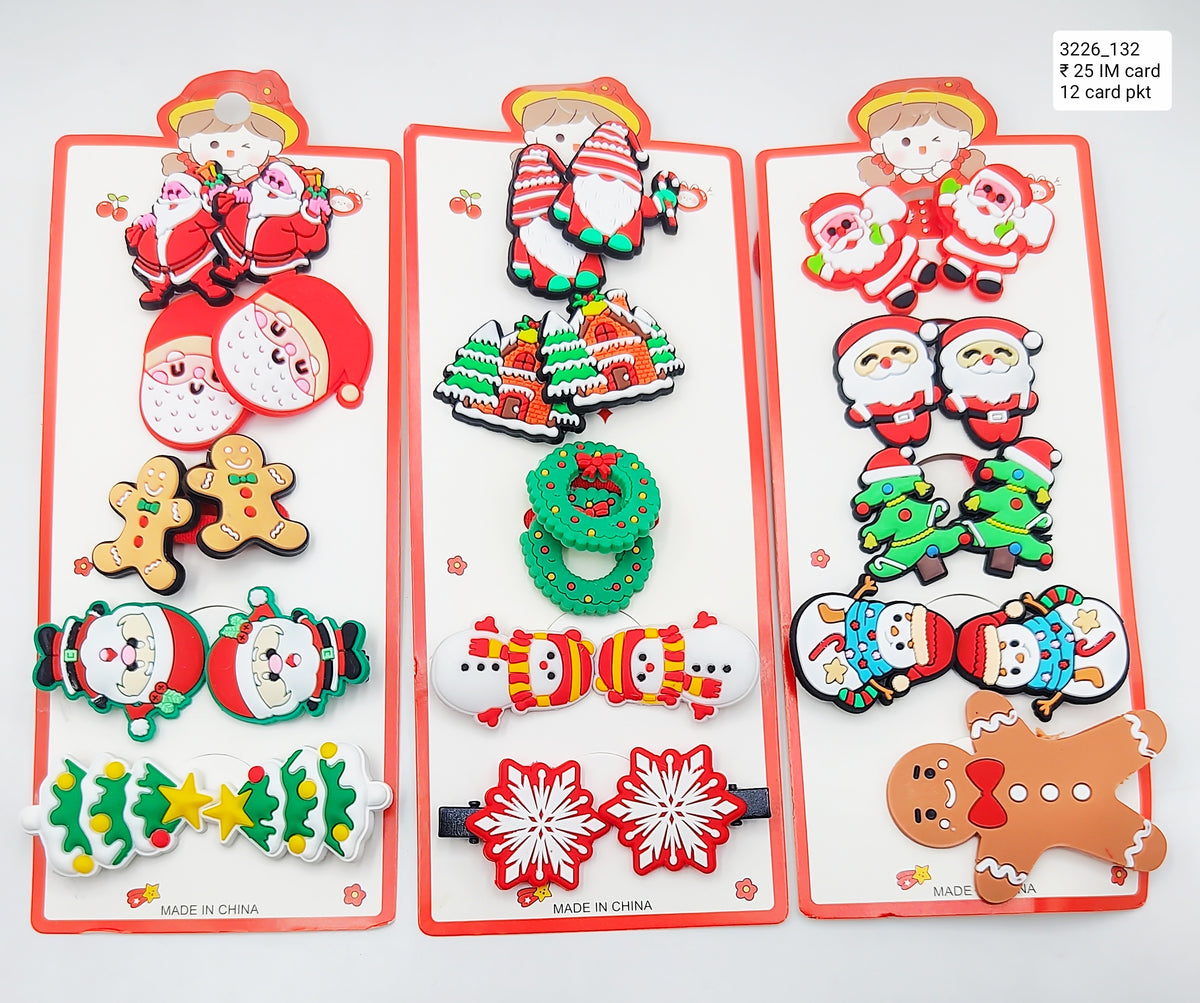 Pack of 12 Christmas Hair Accessories Set - Festive Hair Clips & Bobbles for Girls, Women, and Kids