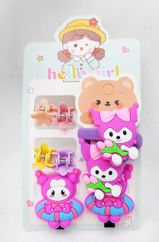 Pack of 12 Pcs Adorable Kuromi Hair Clips Set - Cute Baby Bow Hairpins for Girls, Kids, and Sanrio Fans