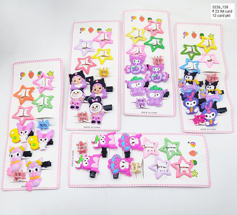 Pack of 12 Pcs Baby Hair Clips and Cartoon Star Hair Clips - Multicolour Hair Accessories for Girls and Kids