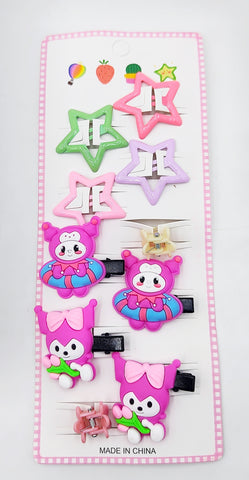 Pack of 12 Pcs Baby Hair Clips and Cartoon Star Hair Clips - Multicolour Hair Accessories for Girls and Kids