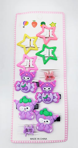 Pack of 12 Pcs Baby Hair Clips and Cartoon Star Hair Clips - Multicolour Hair Accessories for Girls and Kids