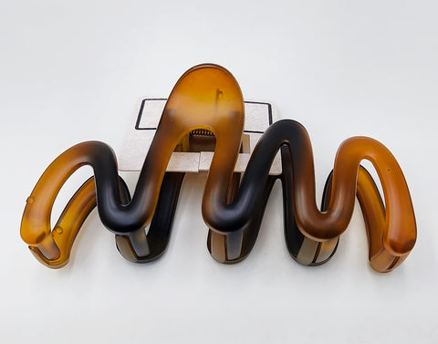 Pack of 12 Pcs Multicolor Wavy Hair Claw Clips - Metal Acetate Claw Clips for Medium to Thick Hair