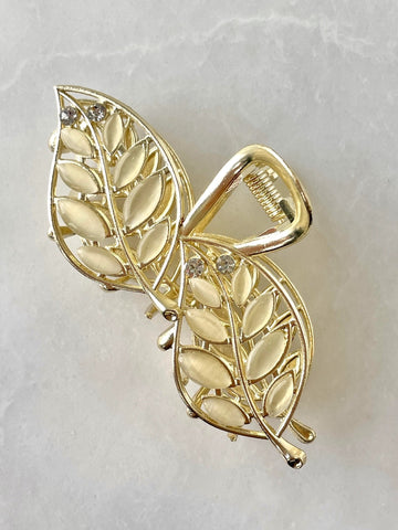 Impression Double leaf metal gold hair claw metal hair clip