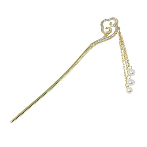 Impression GENYA GENYA Chinese Style Pearl Flower Tassel Metal Hair Sticks Women's Hairpin Hair Head Wear Hair Accessories