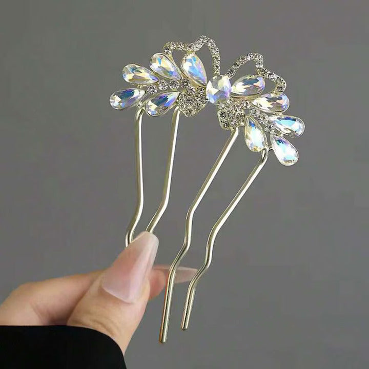 Impression Golden Flower Hairpin New Chinese Hairpin Female Old Style Coiled Hair, Temperament Hairpin, Hair Comb Daily Hairpin Child