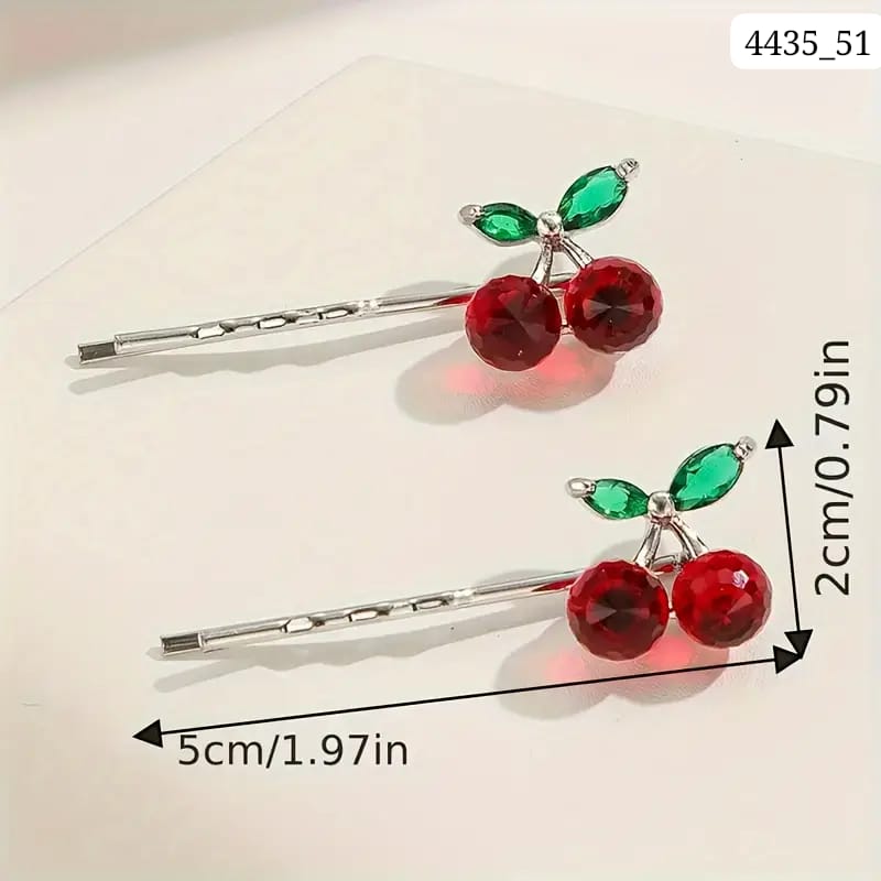 Impression Crystal Cherry Hair Clip and Pin (Pack of 12)