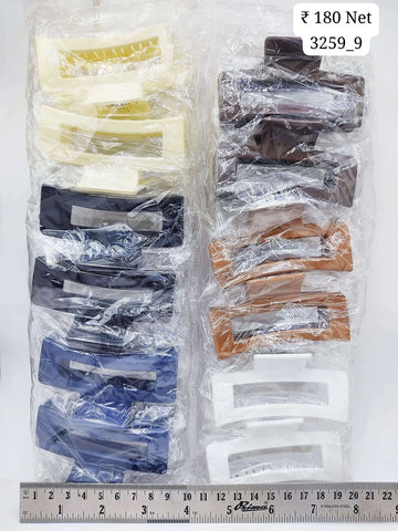 Impression Stylish Colored Plastic Hair Clutcher (Pack of 12)