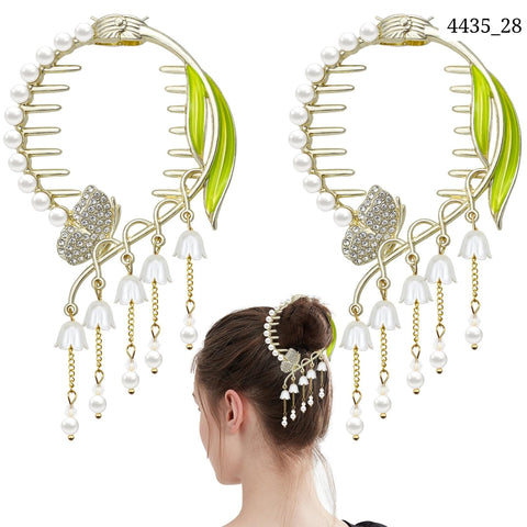 Impression Rhinestone Crystal Ponytail Hair Clips (Pack of 12)