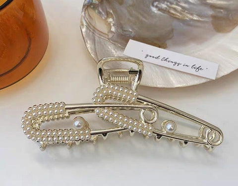 Impression pearl-rhinestone-pin-grab-clip-female-korean-elegant-temperament-hair-clip