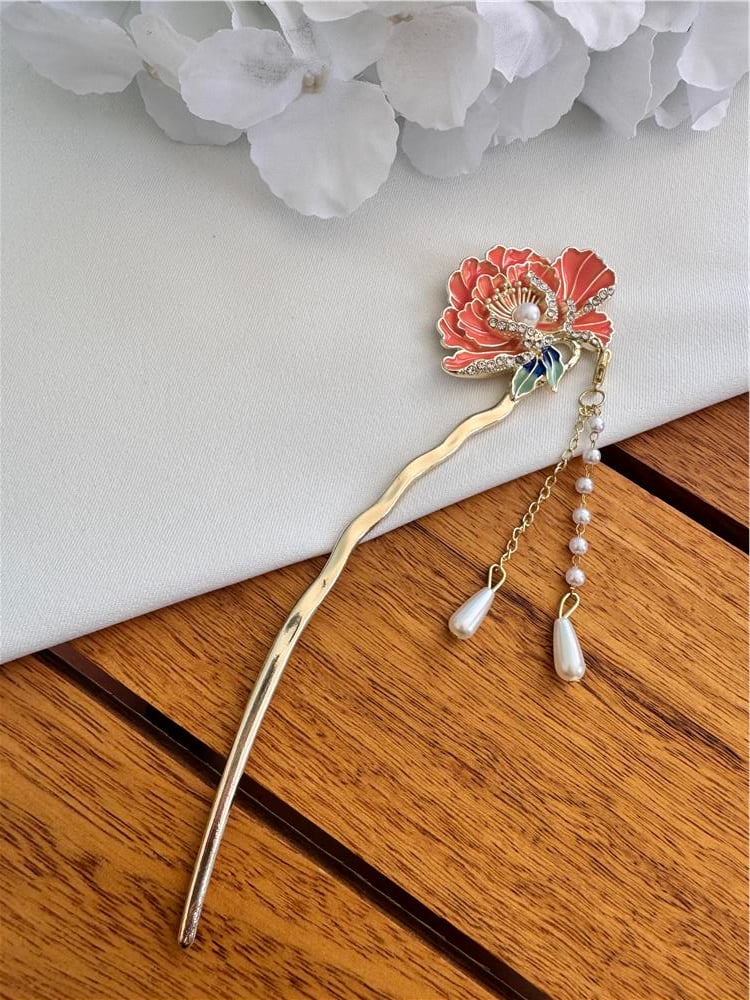 Impression Tassel Hanfu Hair Chopstick Head Piece