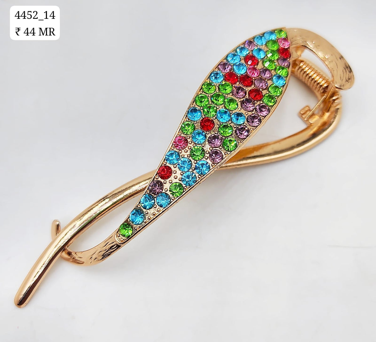 Impression Banana Clip Metal Hair Clips Rhinestone French Barrette (Pack of 12)