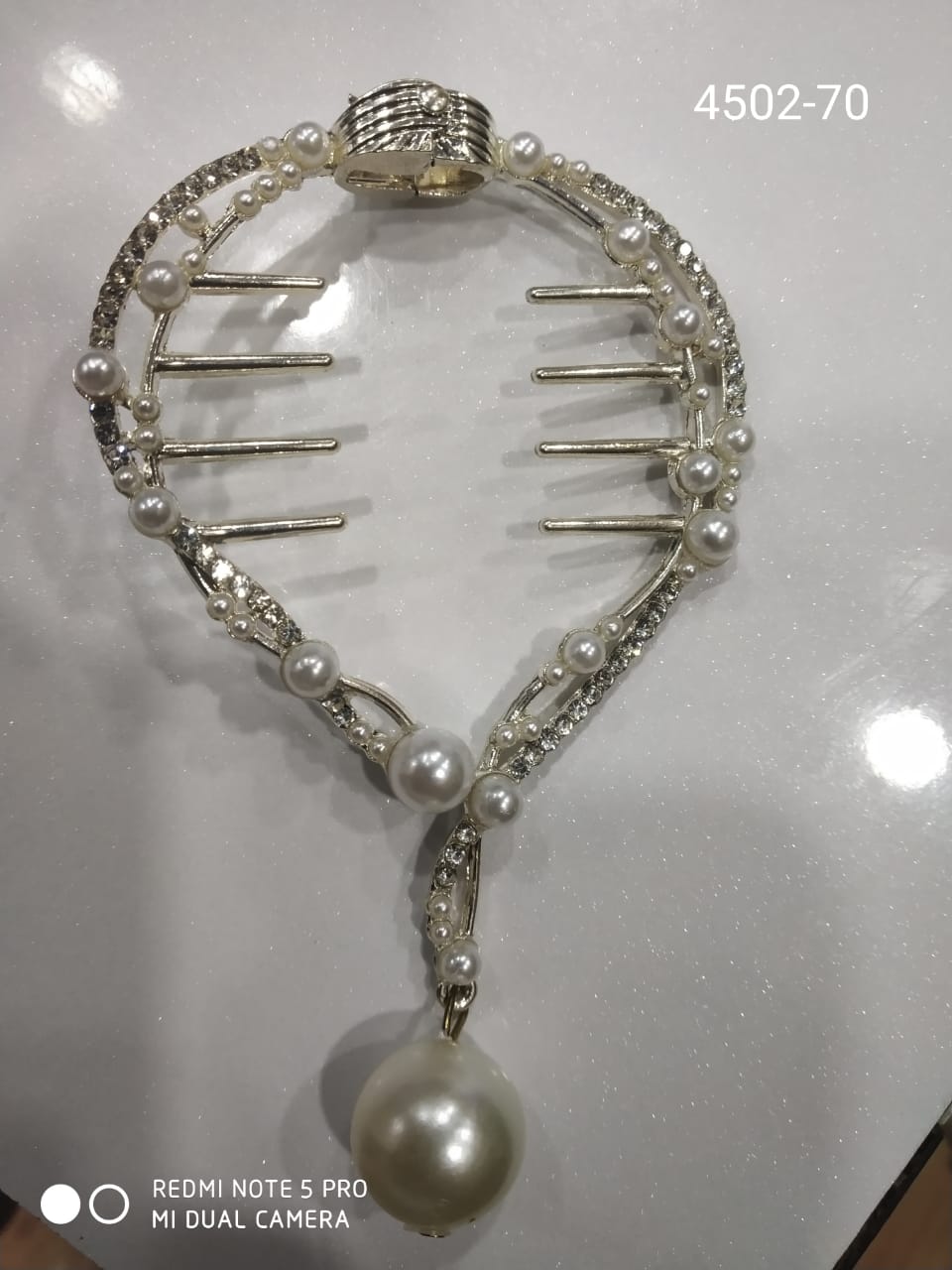Bling Pearl Designer Large Hair Claw Clip