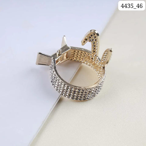 Impression Bunny Ears Hair Claw Clips with Pearl and Zircon (Pack of 12)