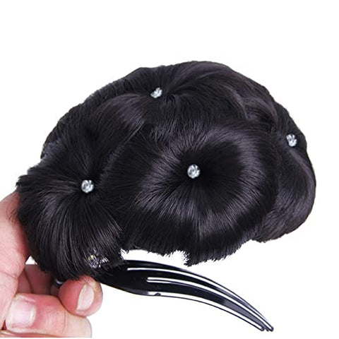 Impression Synthetic Hair/Juda Bun Stone Black Color (Pack of 12)