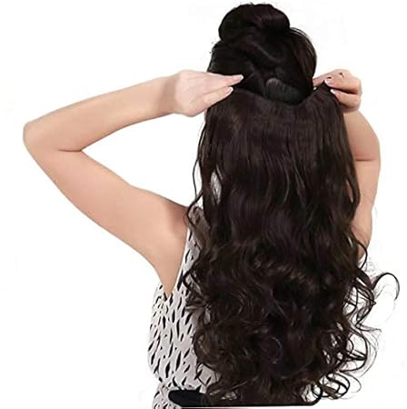 Impression Premium Synthetic Hair Extension Curly Brown Color (Pack of 12)