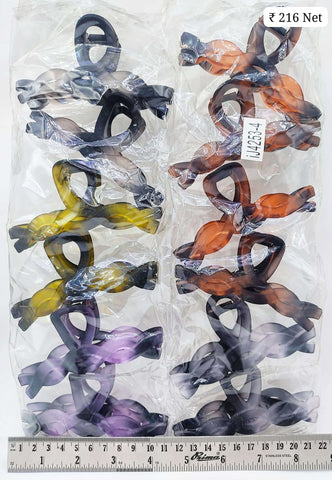 Impression Colored Plastic Hair Clutcher (Pack of 12)