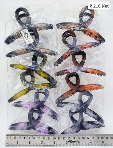 Impression Colored Plastic Hair Clutcher (Pack of 12)