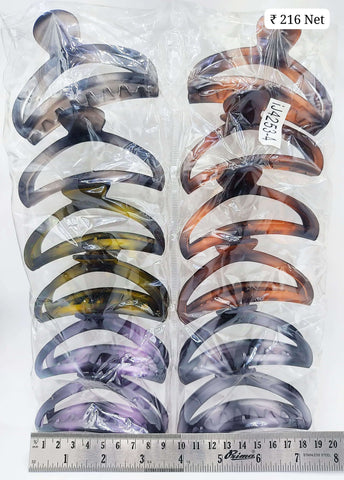 Impression Colored Plastic Hair Clutcher (Pack of 12)