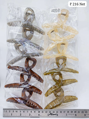 Impression Colored Plastic Hair Clutcher (Pack of 12)
