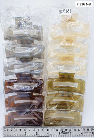 Impression Colored Plastic Hair Clutcher (Pack of 12)