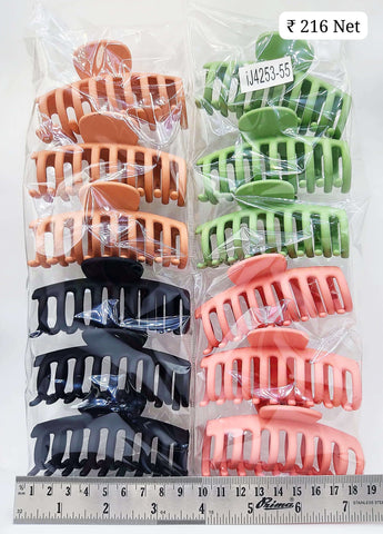 Impression Colored Plastic Hair Clutcher (Pack of 12)