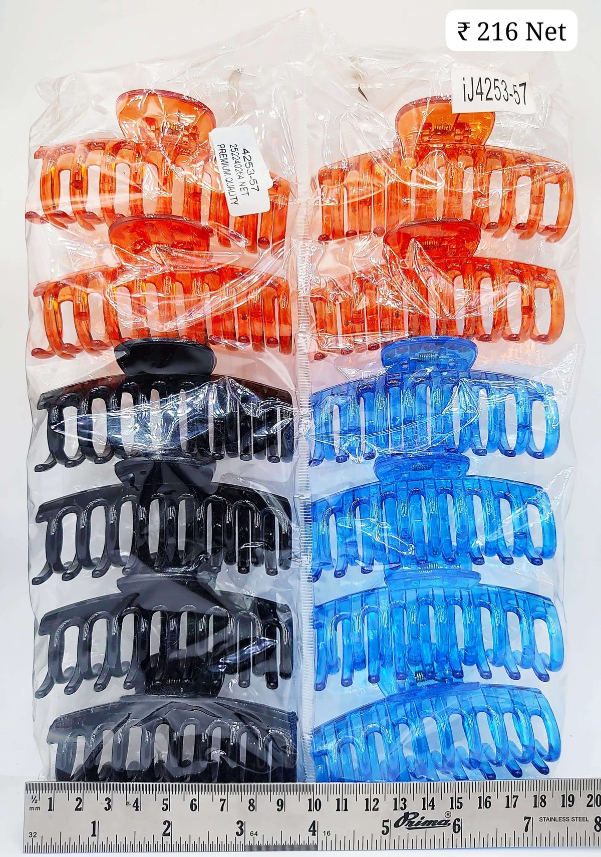 Impression Colored Plastic Hair Clutcher (Pack of 12)